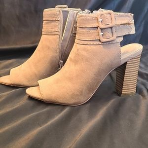 Peep-toe, Brown, heels, size 6